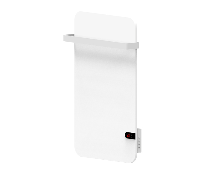 Metal panel heater with towel bar